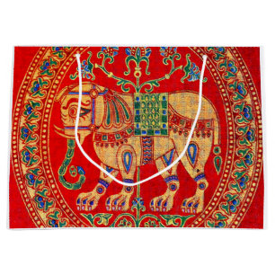 Ost-Indischer Elefantendruck Große Geschenktüte