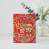 Ost-Indischer Elefantendruck Postkarte (Stehend Vorderseite)