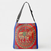 Ost-Indischer Elefantendruck Tragetaschen Mit Langen Trägern (Rückseite)