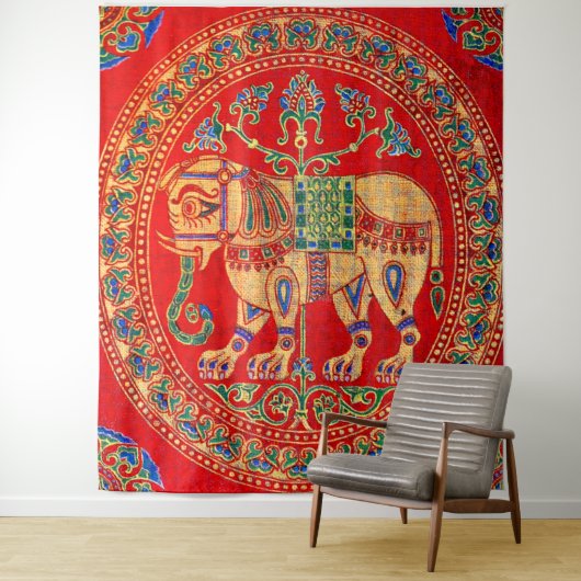 Ost-Indischer Elefantendruck Wandteppich (Beispiel)