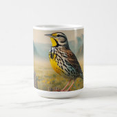 Ost-Meadowlark auf einem rustikalen Zaun Kaffeetasse (Mittel)