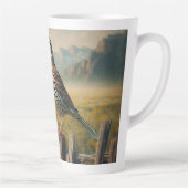 Ost-Meadowlark auf einem rustikalen Zaun Milchtasse (Rechts)