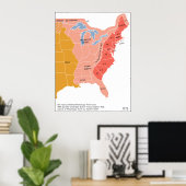 Ost-Nordamerika-Karte 1775 Poster (Heimbüro)