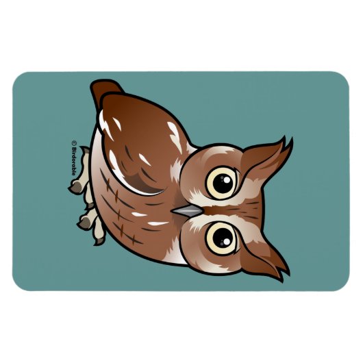 Ost-Screech-Owl (Rote Phase) Magnet (Horizontal)
