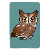 Ost-Screech-Owl (Rote Phase) Magnet (Vertikal)