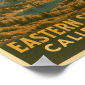 Ost-Sierra California Vintage Travel Poster (Ecke)