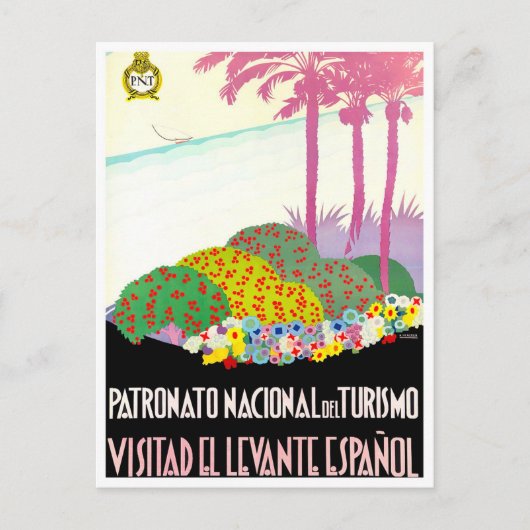 Ost-Spanien Vintage Postkarte (Vorderseite)