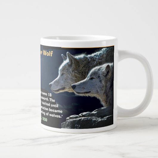 Ost-Timber Wolf, bedauert die Abwesenheit - Jumbo-Tasse (Rechts)