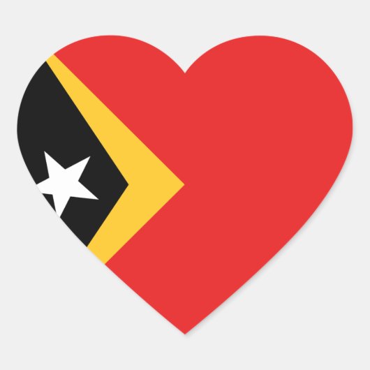 Ost-Timor-Flag-Heftsticker Herz-Aufkleber (Vorderseite)