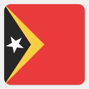 Ost-Timor-Flaggenaufkleber Quadratischer Aufkleber