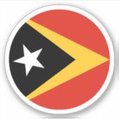 Ost-Timor-Flaggenrundkleber Aufkleber (Vorderseite)
