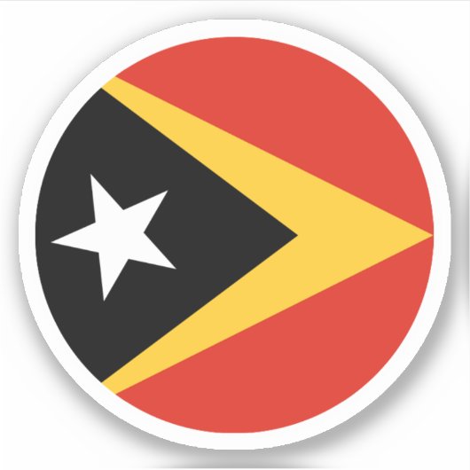 Ost-Timor-Flaggenrundkleber Aufkleber (Vorderseite)