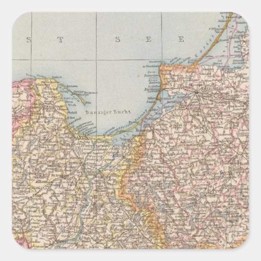 Ost-u-Westpreussen, Ost- und Westpreußen Quadratischer Aufkleber (Vorderseite)