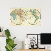 Ost- und Western-Hemisphären Poster (Heimbüro)