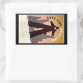 Ost ~ Westseite Rechteckiger Aufkleber (Tasche)