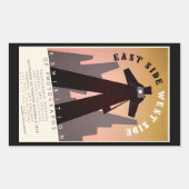 Ost ~ Westseite Rechteckiger Aufkleber (Vorderseite)