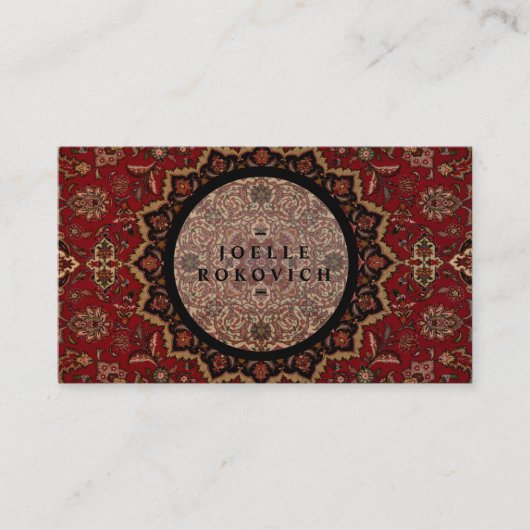 Ostakzent-Vintages persischer Teppich-Muster Visitenkarte (Vorderseite)