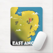 Ostanglia Reiseplakat. Postkartenwerbung Mousepad (Mit Mouse)