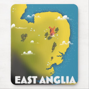 Ostanglia Reiseplakat. Postkartenwerbung Mousepad