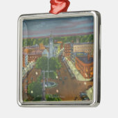 Ostansicht des öffentlichen Platzes, Stadtuhr Ornament Aus Metall (Links)