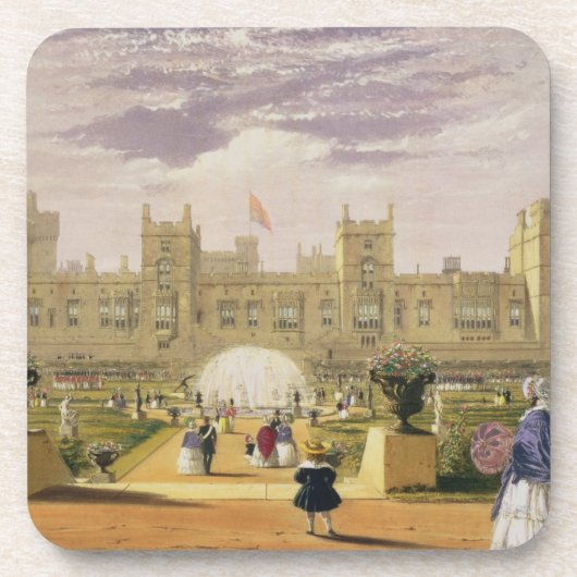 Ostansicht des Schlosses und des Gartens, Windsor Untersetzer (Vorderseite)