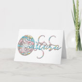 Ostara Egg Bright Script Greeting Karte (Vorderseite)