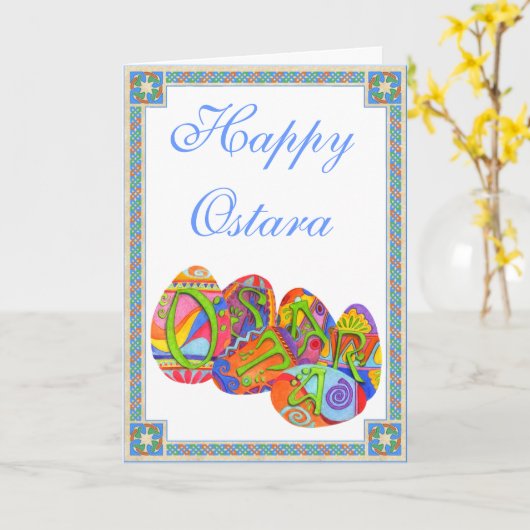 Ostara Eier Karte (Gelbe Blume)