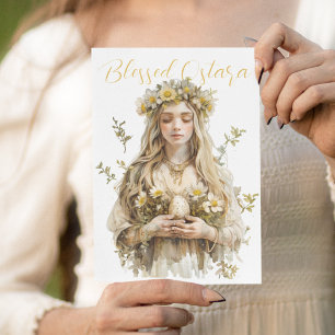 Ostara Eostre Spring Equinox Yellow Feiertagskarte