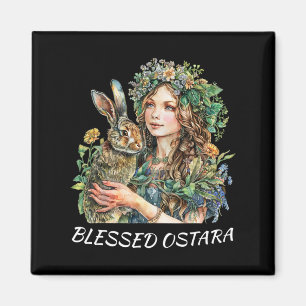 Ostara Estres Pagan Ostara Segings Rabbit Magnet