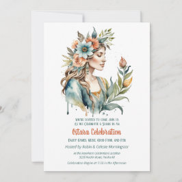 Ostara Frühlings-Tagundnachtgleiche Blumen Göttin  Einladung