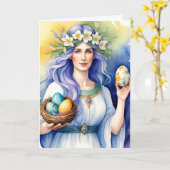 Ostara Goddess Spring Equinox Sabbat Wicca Holiday Karte (Gelbe Blume)