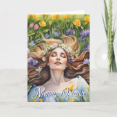 Ostara Goddess Spring Equinox Sabbat Wicca Holiday Karte (Vorderseite)