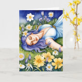 Ostara Goddess Spring Equinox Sabbat Wicca Holiday Karte (Gelbe Blume)