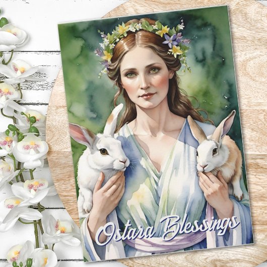 Ostara Goddess Spring Equinox Sabbat Wicca Holiday Karte