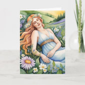 Ostara Goddess Spring Equinox Sabbat Wicca Holiday Karte (Vorderseite)