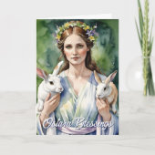 Ostara Goddess Spring Equinox Sabbat Wicca Holiday Karte (Vorderseite)