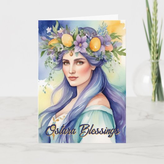 Ostara Goddess Spring Equinox Sabbat Wicca Holiday Karte (Vorderseite)