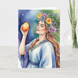 Ostara-Göttin Frühlings-Tagundnachtgleiche Sabbat Karte