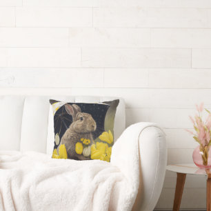 Ostara Hare / Butterfly Throw Kissen