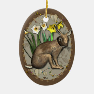 Ostara Hase-Verzierung Keramik Ornament