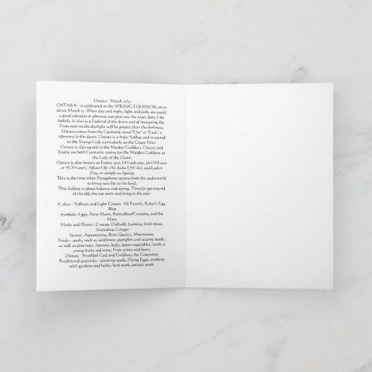 Ostara Karte (Innenseite)