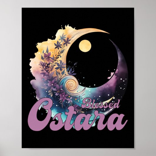 Ostara Ostre Pagan Witchcraft Frühjahrsmond Poster (Vorne)