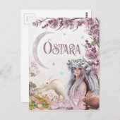 Ostara Pagan Fantasy Kunst, Dichtung und Musik Postkarte (Vorne/Hinten)