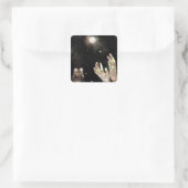 Ostara! Quadratischer Aufkleber (Tasche)
