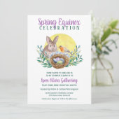 Ostara Spring Equinox Bunny & Bird Nest Sabbat Einladung (Stehend Vorderseite)