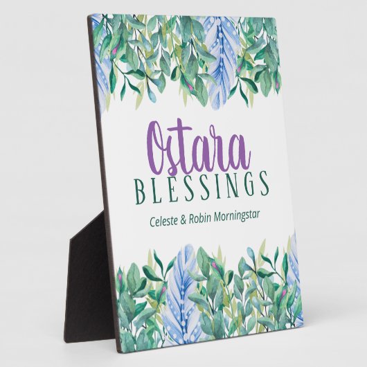 Ostara Spring Equinox Foliage & Feathers Pagan Fotoplatte (Seite)