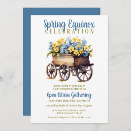 Ostara Spring Equinox Vintage Flower Cart Sabbat Einladung