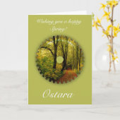 Ostara Spring Solstice mit Frühlingslandschaft Karte (Gelbe Blume)