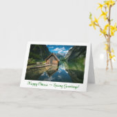 Ostara Spring Solstice mit Kabine Seehaus Karte (Gelbe Blume)