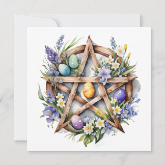 Ostara Star Pentacle Spring Equinox Eostre Wicca Feiertagskarte